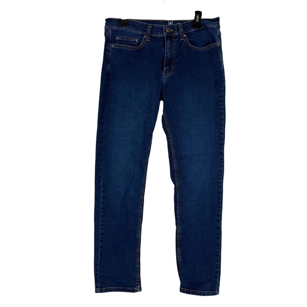 George Slim Jeans Mens 32x30 Blue Medium Wash Slim Tapered Stretch Denim